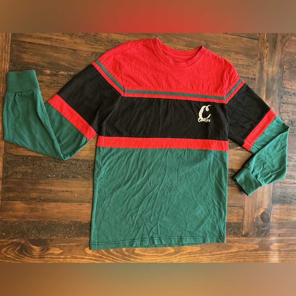 Cookies Burner Long Sleeve Tshirt 420 Streetwear Y2K Men's Size Small Rasta
